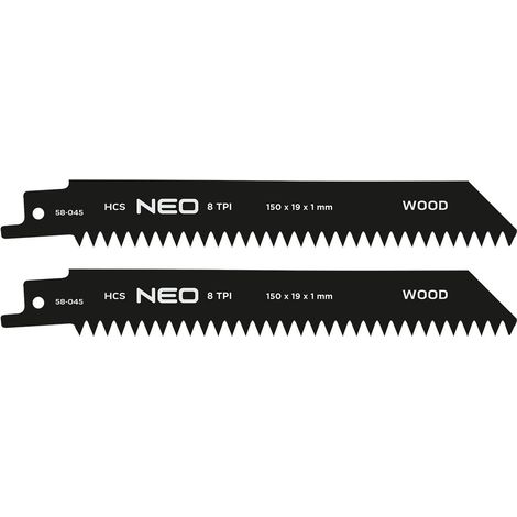 Hoja de sierra neo hcs 152 mm 8 dientes 2 piezas (1/2)