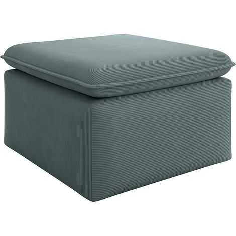 Pouf in Velluto a coste Blu - TEODORA (1/4)