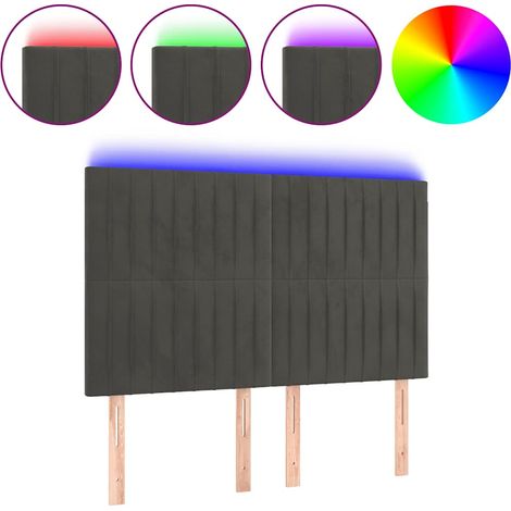 Maison Exclusive - Cabecero con luces LED terciopelo gris oscuro (1/5)