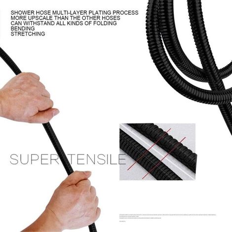 Aougo – Tubo flessibile per doccia in acciaio inox da 1,5 m – Raccordi in ottone – Resistente all'alta pressione – Antitorsione – Compatibile con G 1/2 (1/4)