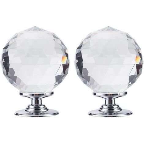 Poignées De Tiroir En Cristal - Diamètre 30 Mm - Convient Pour Armoires Étages Buffets Meubles De Salle De Bain - Lot De 2 (1/5)