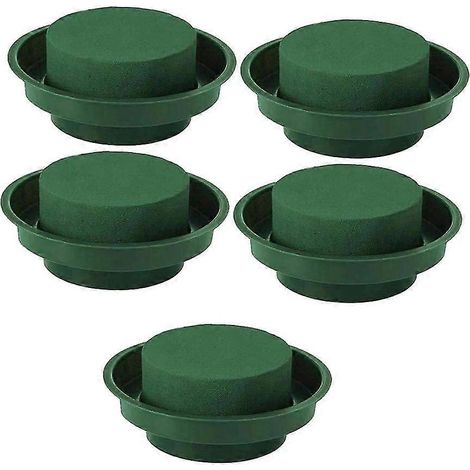 Kit de 5 compositions florales à faire soi-même, mousse humide ronde verte avec bol, fleurs pour allée de mariage, décoration de fête