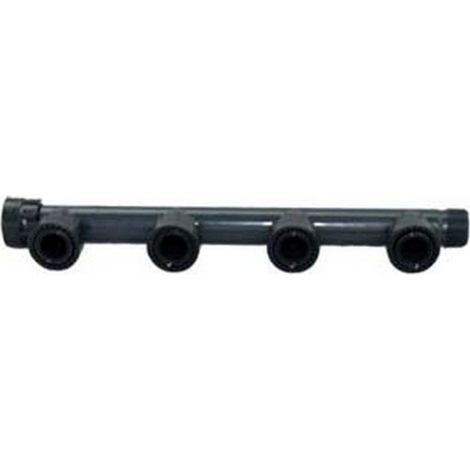 1PZ RACCORDI MANIFOLD PVC CON ORING - 4 uscite con ghiera 1"
