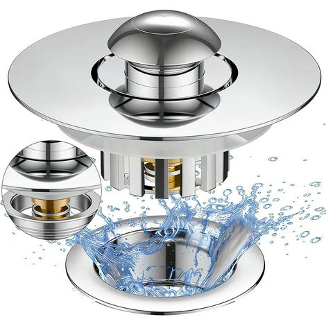 3-in-1 Badewannen-Abflussstopfen, Abflussstopfen, Badewannenstopfen, geeignet für Abflüsse mit einem Durchmesser von 1,42–1,97 Zoll. (1/5)