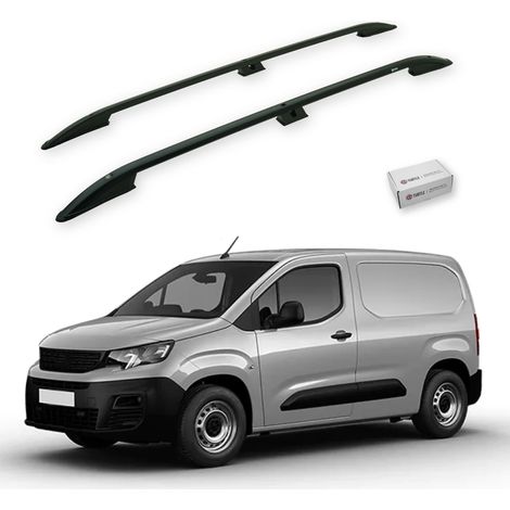TURTLE kompatibel mit Peugeot Partner 2019-2025 / Kurze Version Dachreling Crown Schwarz (1/5)