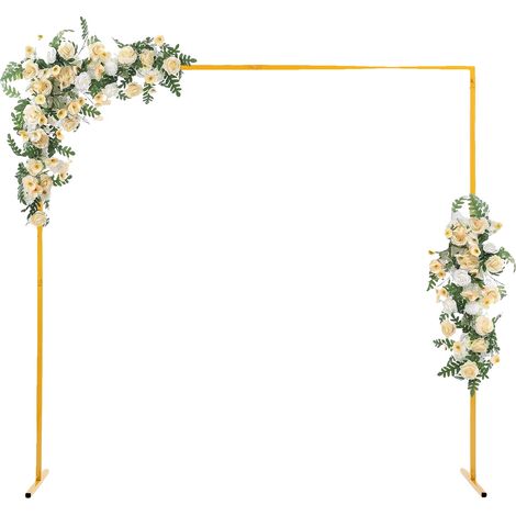 Arco de boda, soporte vertical de metal, decoración versátil, L, dorado (1/2)