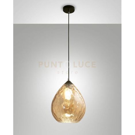 GISELLA SOSPENSIONE 1 LUCE AMBRA D.26CM ATTACCO E27 ALTEZZA REGOLABILE