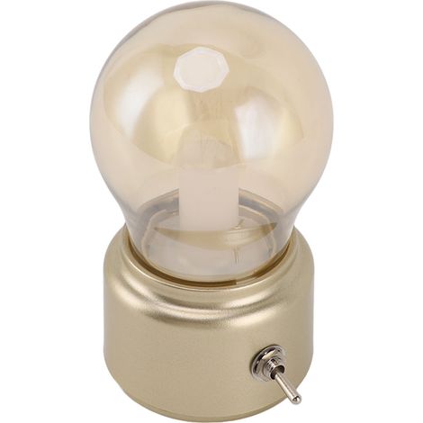Lampe de Table Rétro à Ampoule LED, Veilleuse, Petite Lampe de Bureau Anti-éblouissante, Lampe de Chevet Lumière Chaude pour Chambre Salon (1/5)