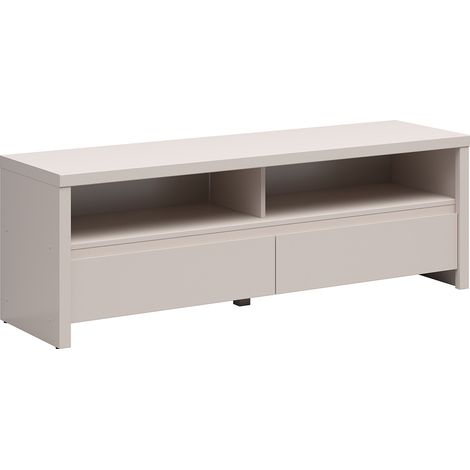 Meuble TV 2 tiroirs 2 niches 143 cm Soren Cachemire (1/4)
