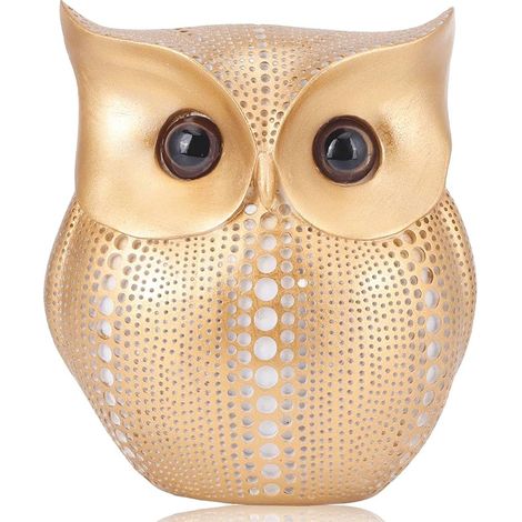 Statue Hibou Or Ornement Salon Chambre Bureau étagère Figurines (1/5)