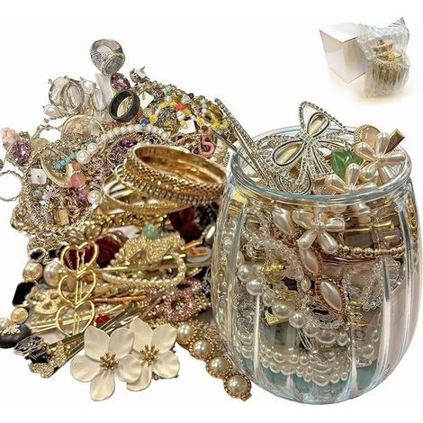 Jewelry Jar - 750 Ml - Vintage Style Assortment For Storage And Gifting - 45 To 50 Pieces (1/5)