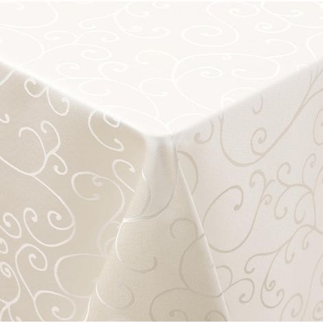 Nappe lavable rectangulaire 140x240 cm avec ornements, facile d'entretien et résistante aux rayures