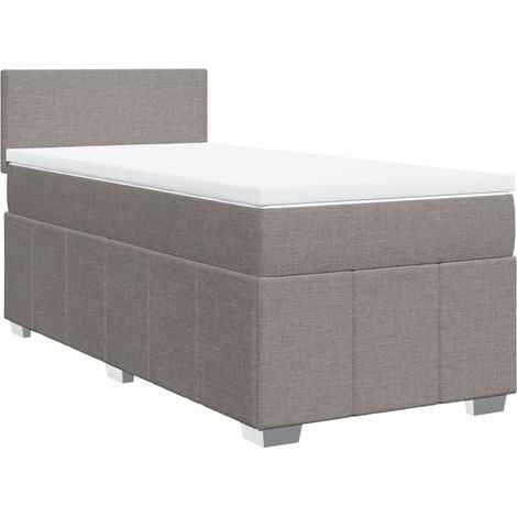 Giroletto a Molle con Materasso Tortora 100x200 cm in Tessuto vidaXL (1/5)