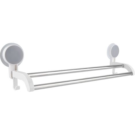 Porte-serviettes double en acier inoxydable avec ventouses