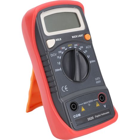 Multimètre numérique CC/CA, voltmètre, écran LCD rétroéclairé, testeur de tension électrique, plage de 200 mV à 600 V (1/5)