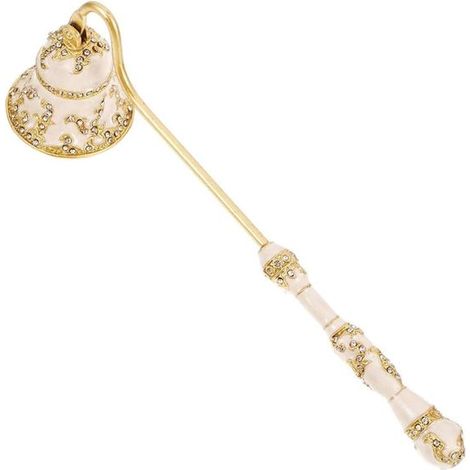 Estintore per candele in lega di zinco per aromaterapia con strass, design vintage, estintore portatile a stoppino per candele lunghe, per spegnere in sicurezza incendi in famiglia e durante le feste. (1/5)
