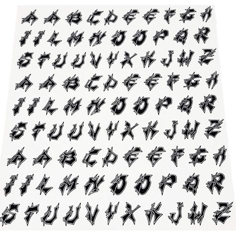 Kit Lettere Adesive Tribal Nero - Argento (1/4)