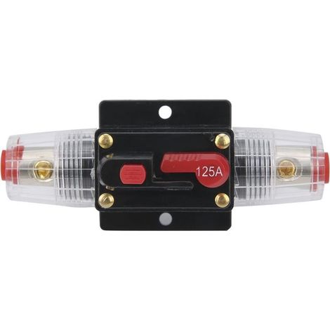 12-24V 125A Stéréo Audio Disjoncteur Self Recovery Fusible Inline Holder pour Voiture Bateau (1/5)