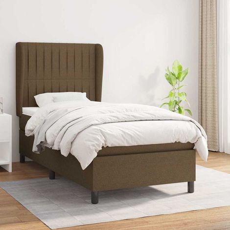 vidaXL Sommier à lattes de lit avec matelas Marron foncé 80x200 cm (1/5)