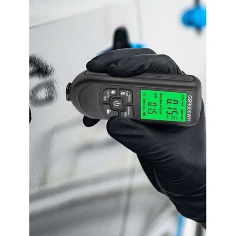 Misuratore di spessore della vernice, sonda Fe/NFe, misuratore di spessore del rivestimento, professionale, multifunzionale, test accurato HW-300PRO per rilevamento automatico di auto (nero) (1/3)