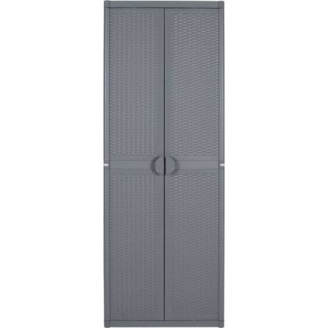 Meubles de Rangement，Armoire de rangement de jardin gris 65x45x172 cm PP rotin CFW748307 (1/5)