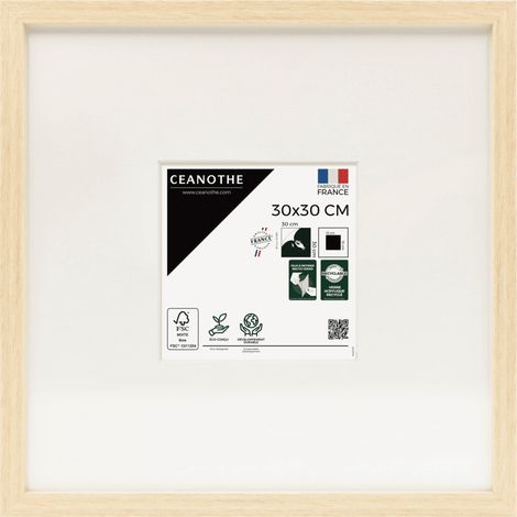 Cadre Photo Brut 30x30 cm et 30x30 cm - Convient au A4 – Baguette fine et minimaliste - Cadre Photo Wild en Résine recyclée, Fabriqué en France - Verre acrylique Incassable (1/5)