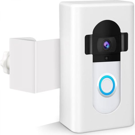 No-drill security video doorbell bracket, compatible with Ring/Blink 1/2/3 Plus/3/4 wireless video doorbells, white (1/5)
