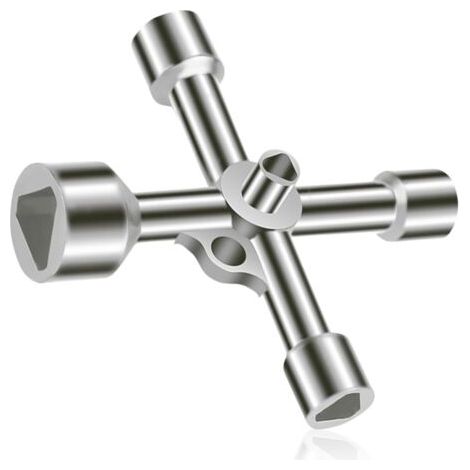 Clé triangulaire 4 voies 5 tailles diamètre intérieur 7 mm/10 mm/12 mm/13 mm/18 mm Clé utilitaires pour boîte électrique, gaz, eau, compteur électrique, boîte d'armoire (1/4)