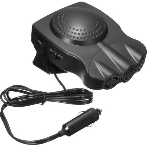 Calefactor portátil para coche de 12 V y 150 W para refrigeración, calefacción, descongelación y desempañado (negro) (1/5)