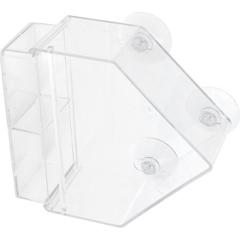 Mangeoire pour Oiseaux Transparente PS - Distributeur de Nourriture Extérieur/Intérieur pour Petits Oiseaux