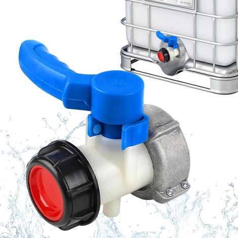 Vanne Cuve 1000L Plastique, Adaptateur Universel IBC DN50 (75mm), Vanne Papillon Adaptateur, pour Robinet de Vidange, Réservoir IBC, Citerne de Pluie, Bidon, Réservoir à Eau (1/5)