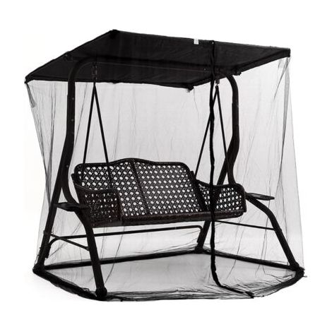 Moustiquaires, Moustiquaire avec Fermeture éclair pour Parasol 3 Places Balançoire De Porche Moustiquaire pour Balançoire De Jardin Extérieure Balcon Voyage Camping Chaise Pivotante (1/5)