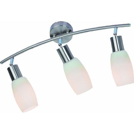 Plafonnier chrome 3 globes blancs Namp E14 Reality
