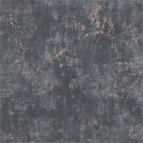 Plaster look wallpaper wall Profhome 396703 hot embossed non-woven wallpaper textured with tangible texture and metallic highlights black pearl pink 5.33 m2 (1/5)