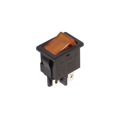 Interrupteur de puissance a bascule 3a-250v dpst on-off - avec temoin neon orange