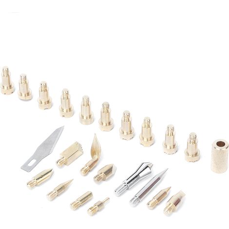 Kit 22 pièces Embouts Fer à Souder Électrique pour Bois Pyrographie, Outil de Gravure Set avec Pointes de Rechange (1/5)