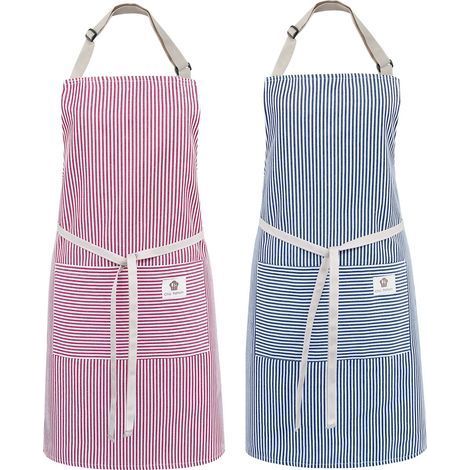 Tablier en coton réglable 2 pièces, tablier de cuisine, tablier de cuisine (1/5)