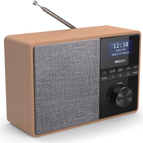 Philips TAR5505/10 Radio Portatile Digitale Nero Grigio Legno (1/5)