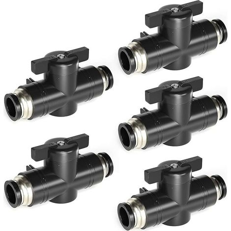 5pcs 6mm Od Pneumatic Ball Valve Push Control Valve Fittings (buc6 Connectors)
