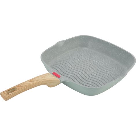 Poêle à Gril en Aluminium, Poignée Plastique, Grande Capacité, Idéale pour Bacon, Steak et Oignons (1/5)