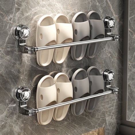 Porte-serviettes extensible 30-60 cm - Porte-serviettes de salle de bain - Porte-serviettes à ventouse sans perçage Étiquette (1/4)