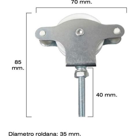 Poulie Étendoir - Diamètre 40 mm - Réa Plastique À Vis - Pour Système De Séchage Extérieur - Unité (1/2)