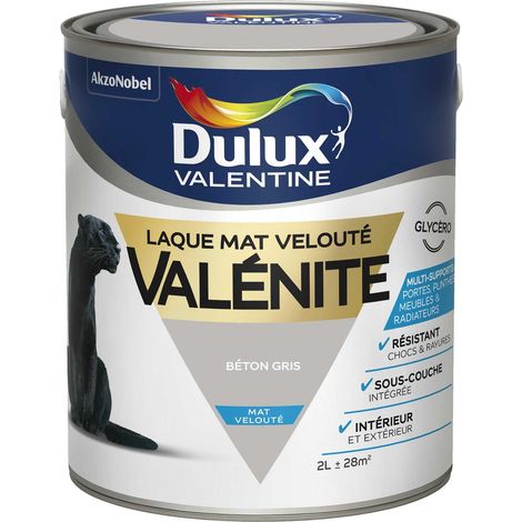 Peinture Laque Valénite Mat Béton Gris 2 L - Dulux Valentine