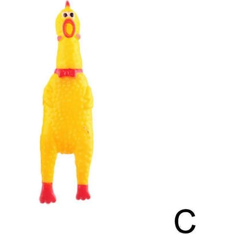 Jouet à mâcher interactif en plastique Cujmh en forme de poulet couineur, amusant et résistant. (1/4)