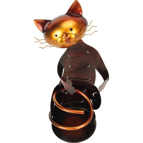 Porte-Bouteille Chat Métal Décoratif Sculpture Support Bouteille Vin Étagère Chat pour Table Bureau Maison Décoration (1/5)