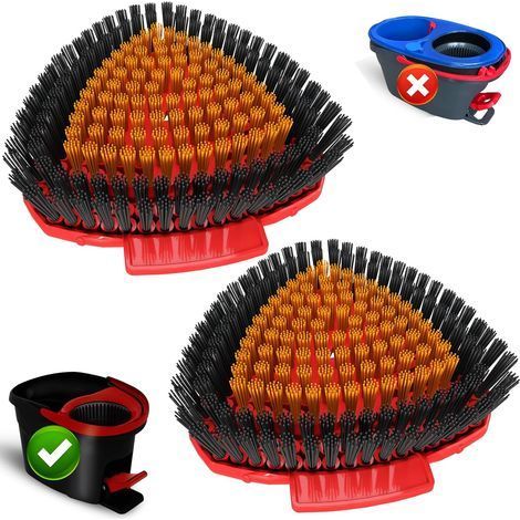 2 Pièces Tête de Balai, Compatible Vileda Turbo, Poils Complets, Design Triangulaire, Cuisine Salle de Bain (1/5)