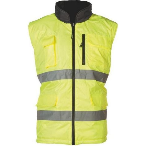 [JAMAIS UTILISÉ] Sacla - Gilet sans manche fluorescent réversible jaune/gris XXL