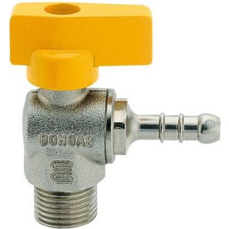 Rubinetto a squadra con leva 1/2" x 9 maschio con portagomma GPL enolgas