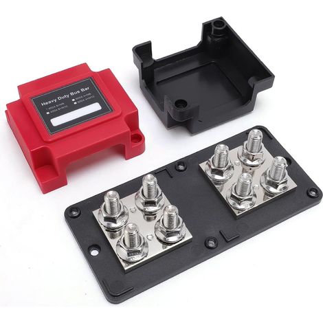 Lot de 8 distributeurs de courant M8 Busbar 12 V 24 V 48 V 400 A Bloc de jonction de batterie haute intensité pour voiture, camping-car, bateau, camion, système solaire, alimentation avec (1/5)