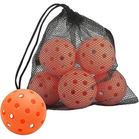 Lot de 6 balles de pickleball, balles de compétition standard de précision 74 mm avec sac en filet pour une performance professionnelle en tournoi. (1/5)